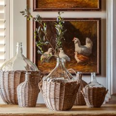 Wicker Wrapped Cellar Bottle