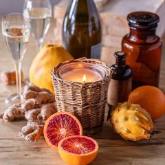 Willow Wrapped Glass Jar Candle Collection Ginger and Blood Orange