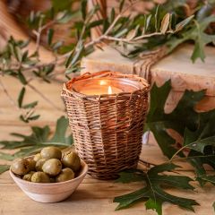 Willow Wrapped Glass Jar Candle Collection Olive and Oak