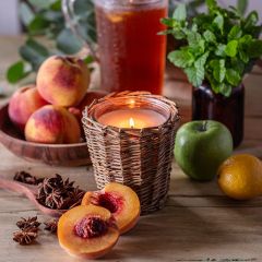 Willow Wrapped Glass Jar Candle Collection Southern Peach Tea
