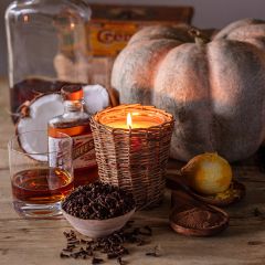 Willow Wrapped Glass Jar Candle Collection Spirited Pumpkin