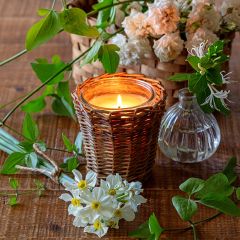 Willow Wrapped Glass Jar Candle Collection White Jonquil