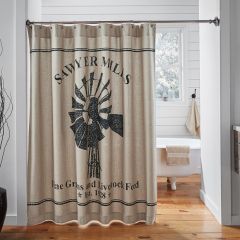Windmill Graphic Farmhouse Shower Curtain