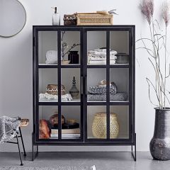 Windowpane Oak Wood Cabinet