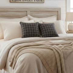 Windowpane Plaid Pattern Black Euro Sham