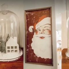 Winking Santa Red Wall Art