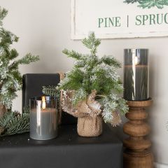 Winter Accents Burlap Base Snowy Tree 12 Inch