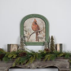 Winter Cardinal Arched Framed Print