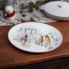 Winter Cardinal Serving Platter