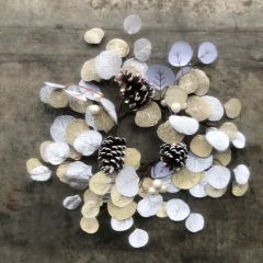 Winter Elegance Pine Cone and Berry Candle Ring