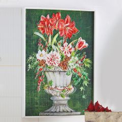 Winter Flowers Carved Wall Art