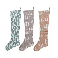 Winter Print Voile Stocking Set of 3