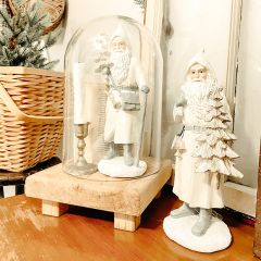 Winter Santa With Tree Statue Set of 2