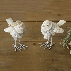 Winter Snow Bird With Scarf Set of 2