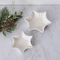 Winter Snowflake Candy Dish Set of 2