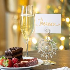 Winter Snowflake Place Card Holder Set of 4