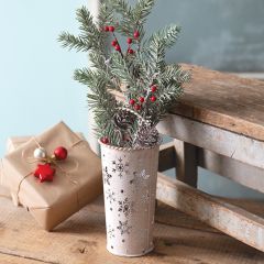 Winter Snowflake Punched Metal Pail