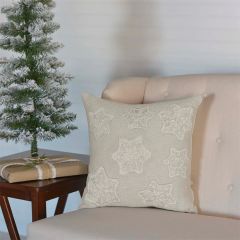 Winter Snowflakes Appliqued Accent Pillow