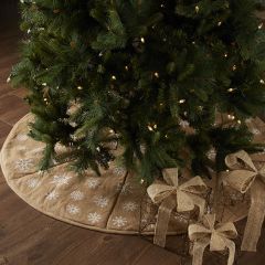 Winter Snowflakes Burlap Tree Skirt