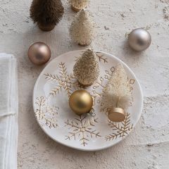 Winter Snowflakes Stoneware Plate Set of 2