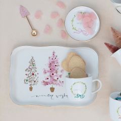 Winter Wishes Scalloped Stoneware Holiday Platter