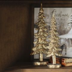 Winterberry Gold Trees Set of 2