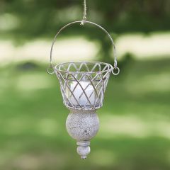 Wire and Glass Hanging Votive Holder