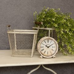 Wire Basket With Wood Handles Set of 2