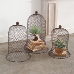 Wire Bell Shape Cloche Set of 3