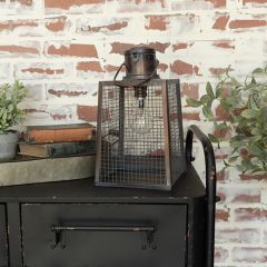 Wire Mesh Cage Tabletop Solar Lantern