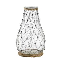 Wire Wrapped Lantern Vase With Rope Handle 18 Inch