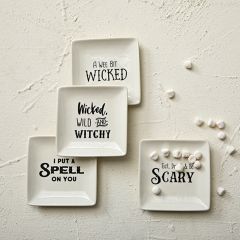 Witchy Stoneware Dessert Plate Set of 4