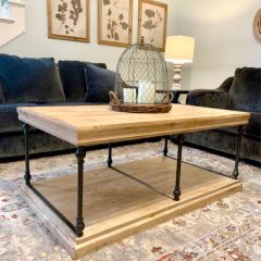 Wood and Metal Cocktail Table