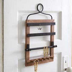 Wood and Metal Hanging Jewelry Organizer