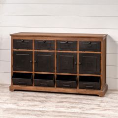 Wood and Metal Storage Cupboard
