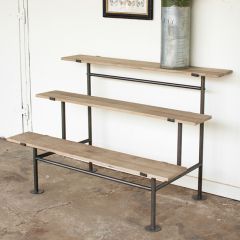 Wood and Metal Tiered Display Shelf