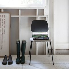 Wood Back Fabric Upholstered Dining Chair