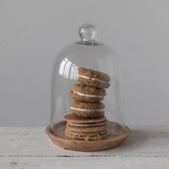 Wood Base Display Cloche Set of 2