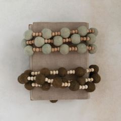 Wood Bead and Felt Ball Garland