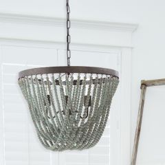 Wood Bead Drape Chandelier