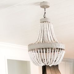 Wood Beaded Farmhouse Chandelier