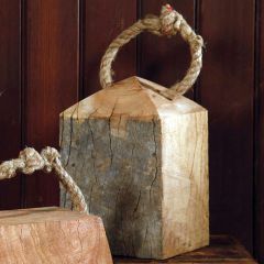 Wood Beam Door Stop With Rope Handle