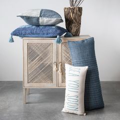 Wood Cabinet With 2 Woven Rope Doors