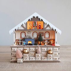 Wood Chalet LED Advent Calendar