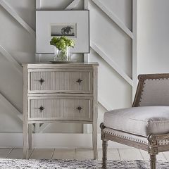 Wood Concave 2 Drawer Nightstand