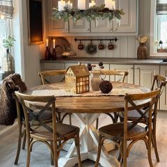 Wood Cross Back Dining Chair