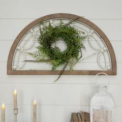 Wood Framed Architectural Semi Circle Wall Decor