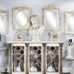 Wood Framed Wall Mirrors Set of 4