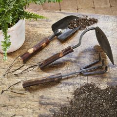 Wood Handled 3 Piece Gardening Tool Set
