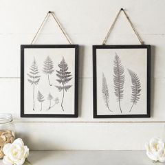 Wood Leaf Print Wall Decor Set of 2